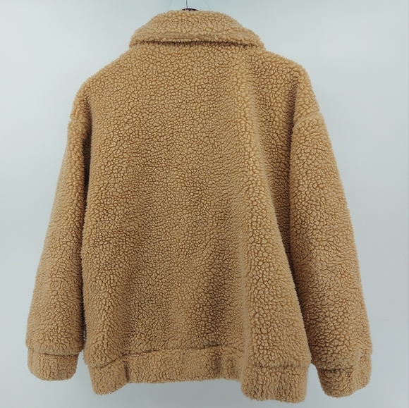I Am Gia Tan Fleece Teddy Oversized Coat Size XS - Picture 5 of 8